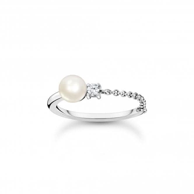 Sterling Silver Delicate Pearl Ring TR2369-167-14