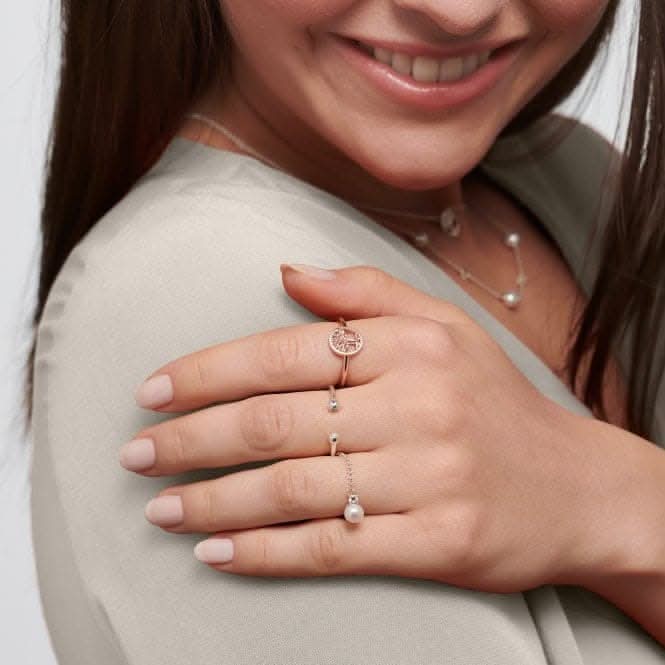 Sterling Silver Delicate Pearl Ring TR2369-167-14
