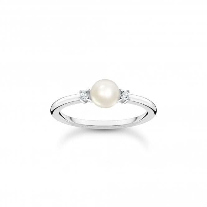 Sterling Silver Delicate Pearl Ring TR2370-167-14