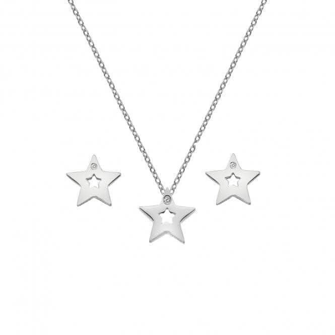 Sterling Silver Diamond Amulets Star Set SS132