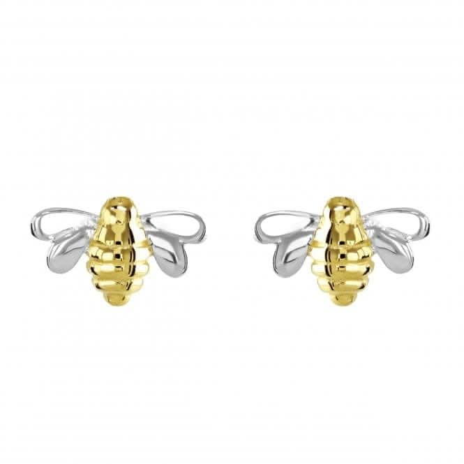 Sterling Silver Dinky Bee Gold Plate Stud Earrings 4465GD