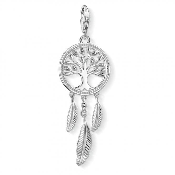 Sterling Silver Dreamcatcher Tree White Charm Pendant 1845 - 051 - 14Thomas Sabo Charm Club1845 - 051 - 14