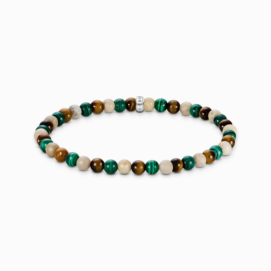 Sterling Silver Earth & Green Beaded Bracelet A2183 - 468 - 7Thomas Sabo Sterling SilverA2183 - 468 - 7 - L17