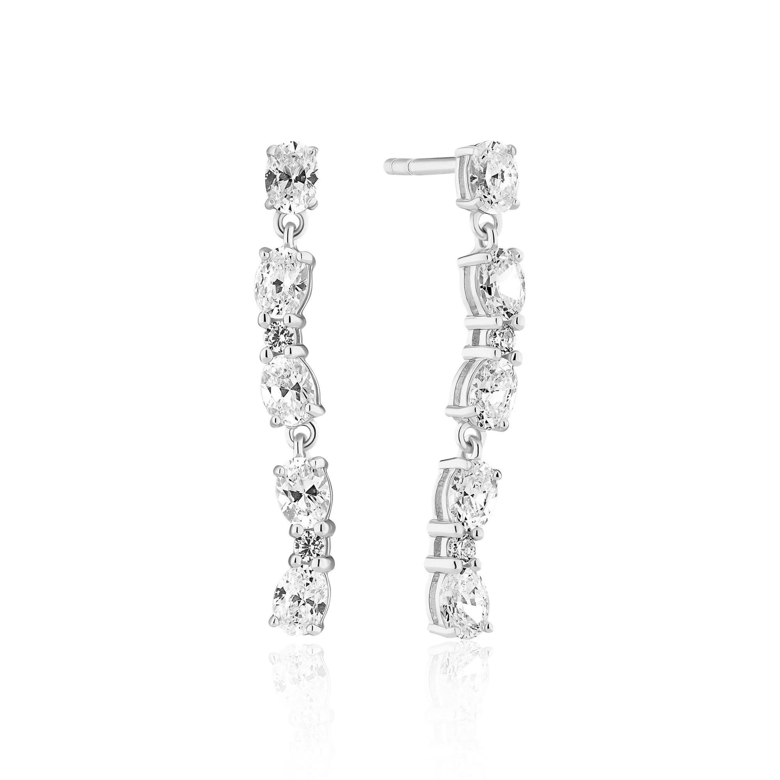 Sterling Silver Ellera Ovale Sette Earrings SJ - E2417 - CZSif JakobsSJ - E2417 - CZ