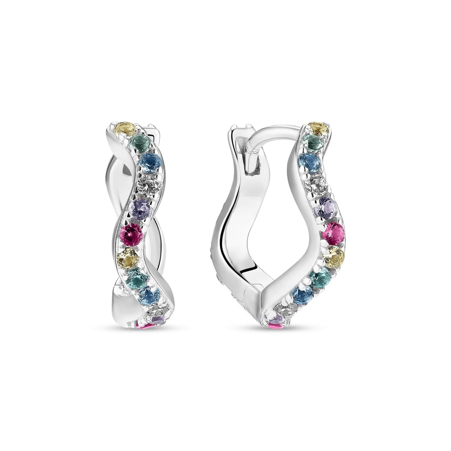 Sterling Silver Ellera Waves Medio Earrings SJ-E3859-XCZ
