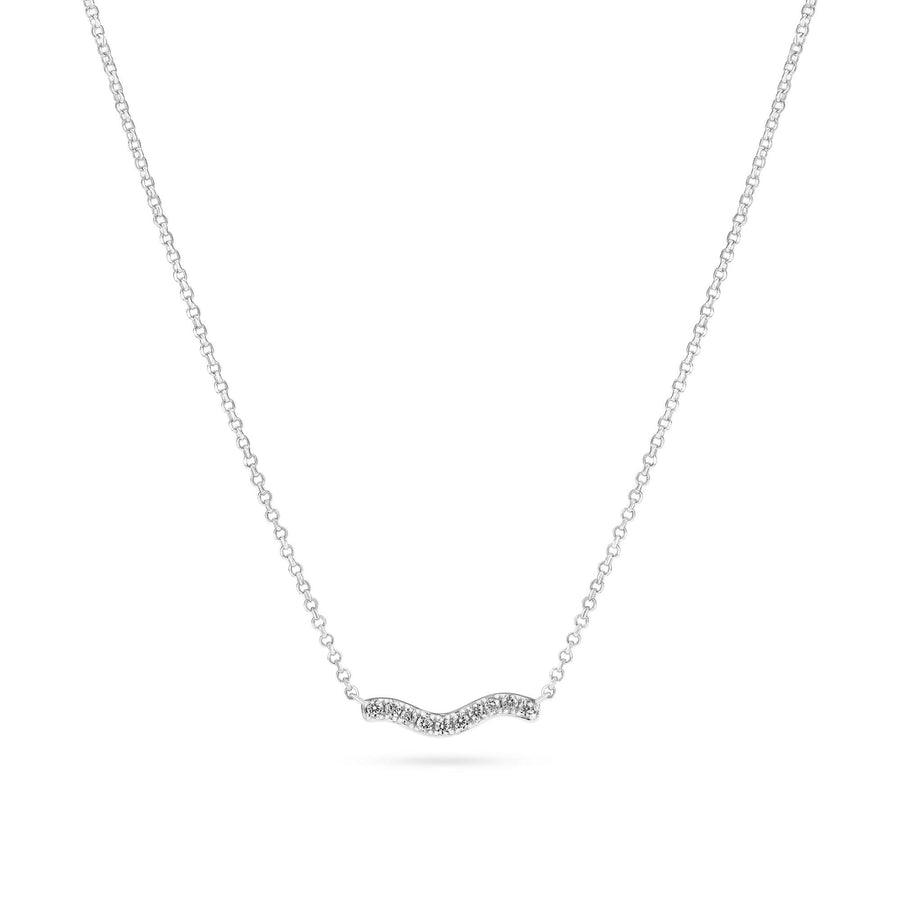 Sterling Silver Ellera Waves Necklace SJ-N3859-CZ