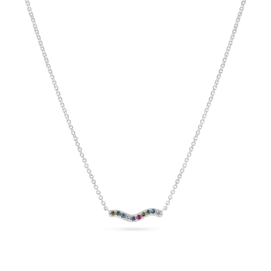 Sterling Silver Ellera Waves Necklace SJ-N3859-XCZ