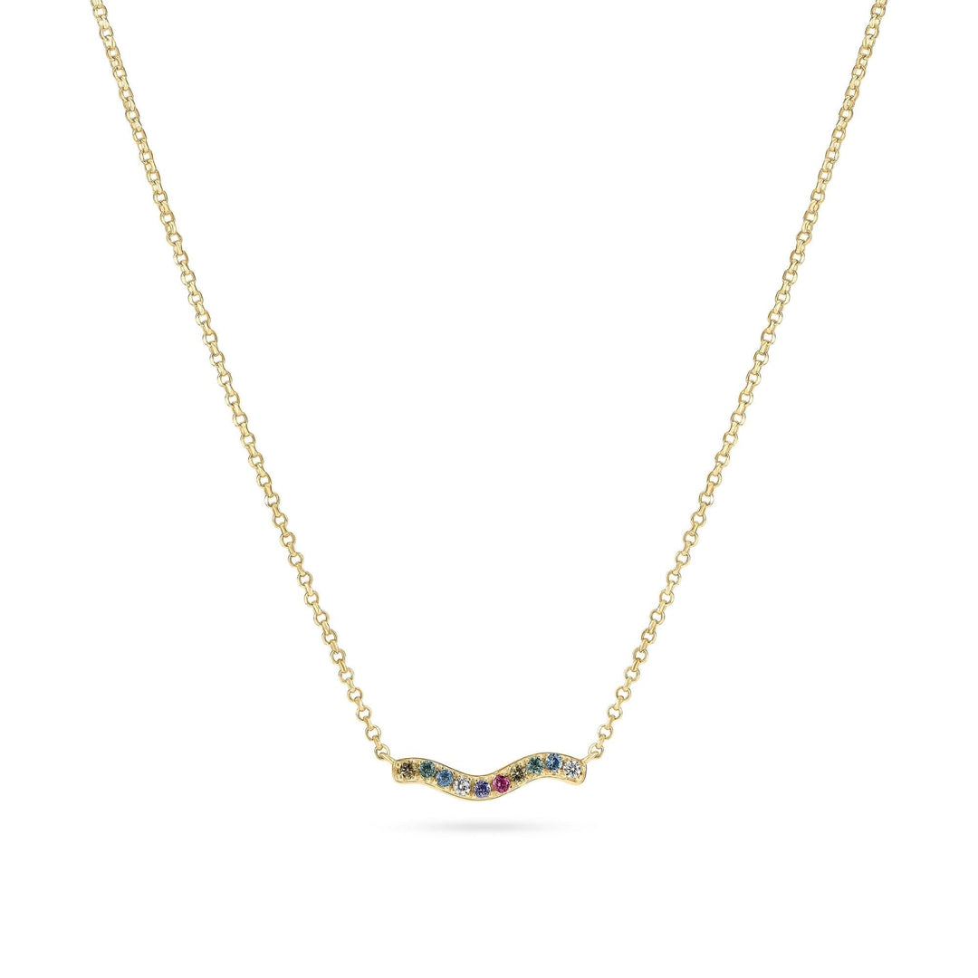 Sterling Silver Ellera Waves Necklace SJ - N3859 - XCZ - YGSif JakobsSJ - N3859 - XCZ - YG