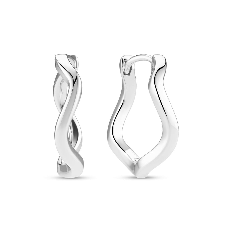 Sterling Silver Ellera Waves Pianura Grande Earrings SJ-E3869