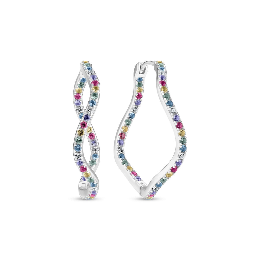 Sterling Silver Ellera Waves X-Grande Earrings SJ-E3879-XCZ