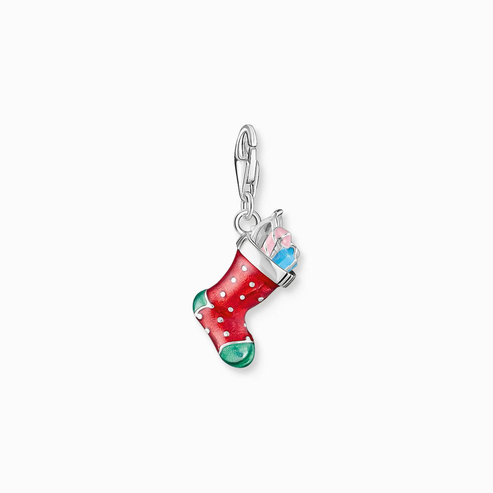 Sterling Silver Enamel Christmas Stocking Charm 2199-691-7