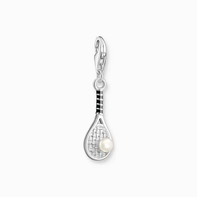 Sterling Silver Enamel Freshwater Pearl Tennis Racket Charm 2173-158-21