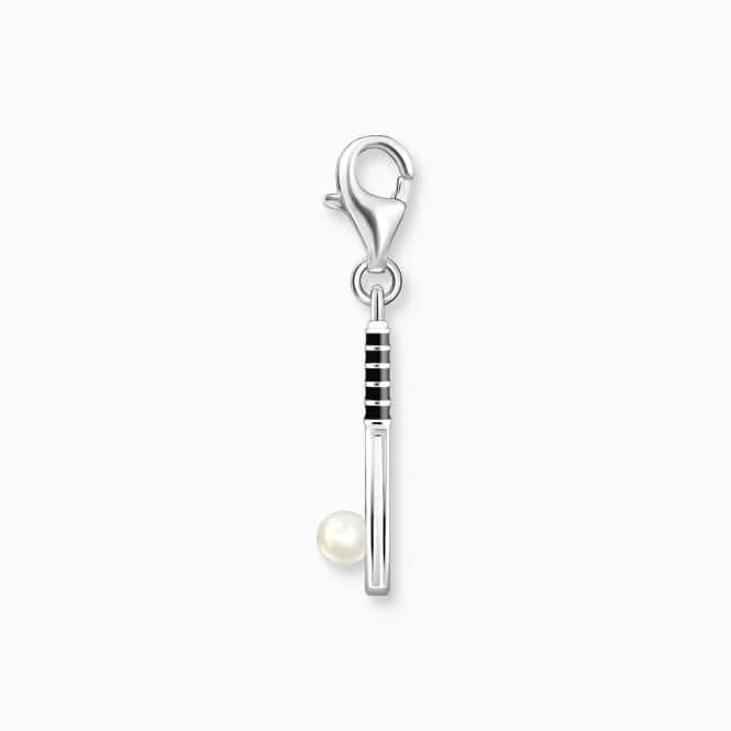 Sterling Silver Enamel Freshwater Pearl Tennis Racket Charm 2173-158-21