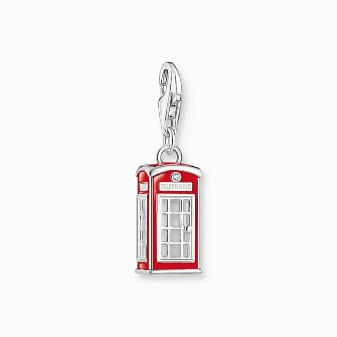 Sterling Silver Enamel LONDON Telephone Box Charm 2120-041-10