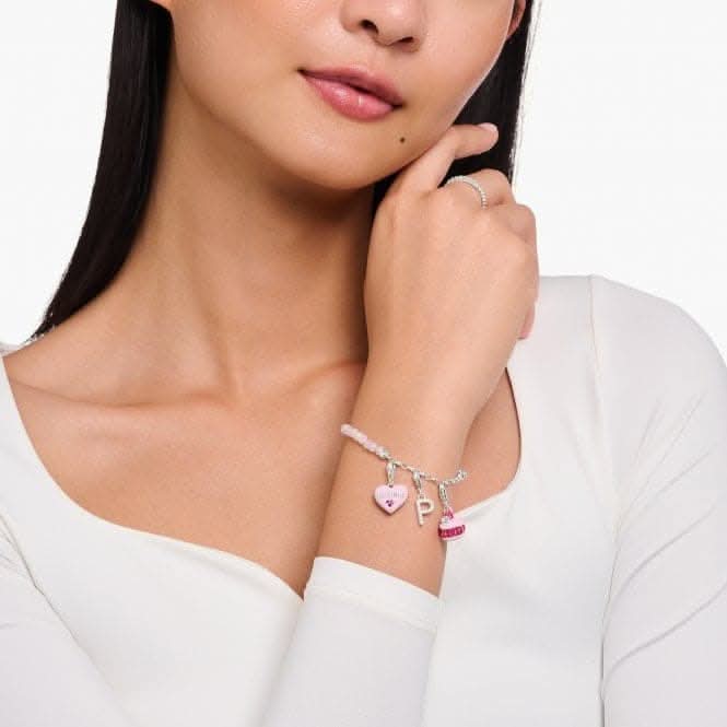Sterling Silver Enamel Pink Raspberry Macron Charm 2080-007-9