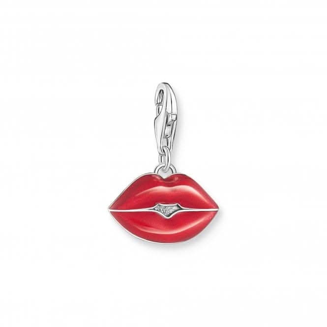 Sterling Silver Enamel Red Kissable Lips Charm 2068-664-10