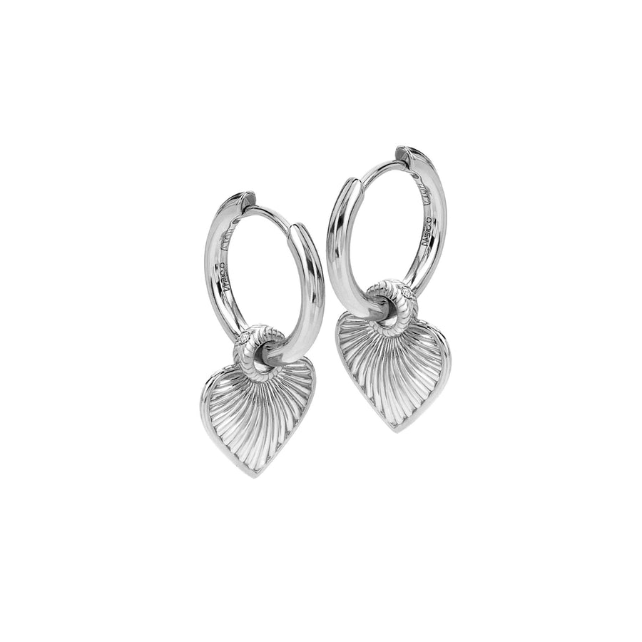 Sterling Silver Essence Heart Huggie Earring DE821