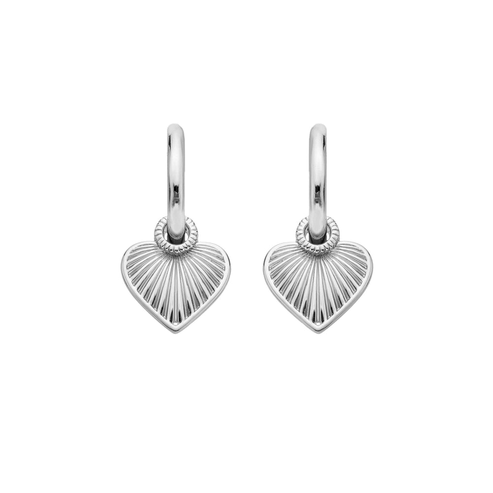 Sterling Silver Essence Heart Huggie Earring DE821