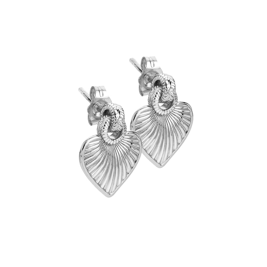 Sterling Silver Essence Heart Stud Earring DE820