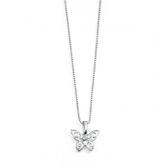Sterling Silver Filigree Butterfly Pendant P3567