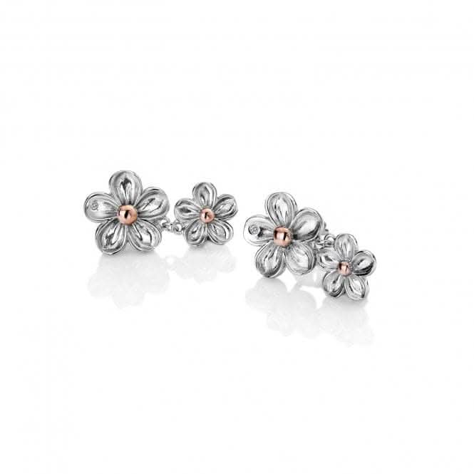 Hot Diamonds Sterling Silver Forget Me Not Drop Earrings DE617 Acotis Diamonds