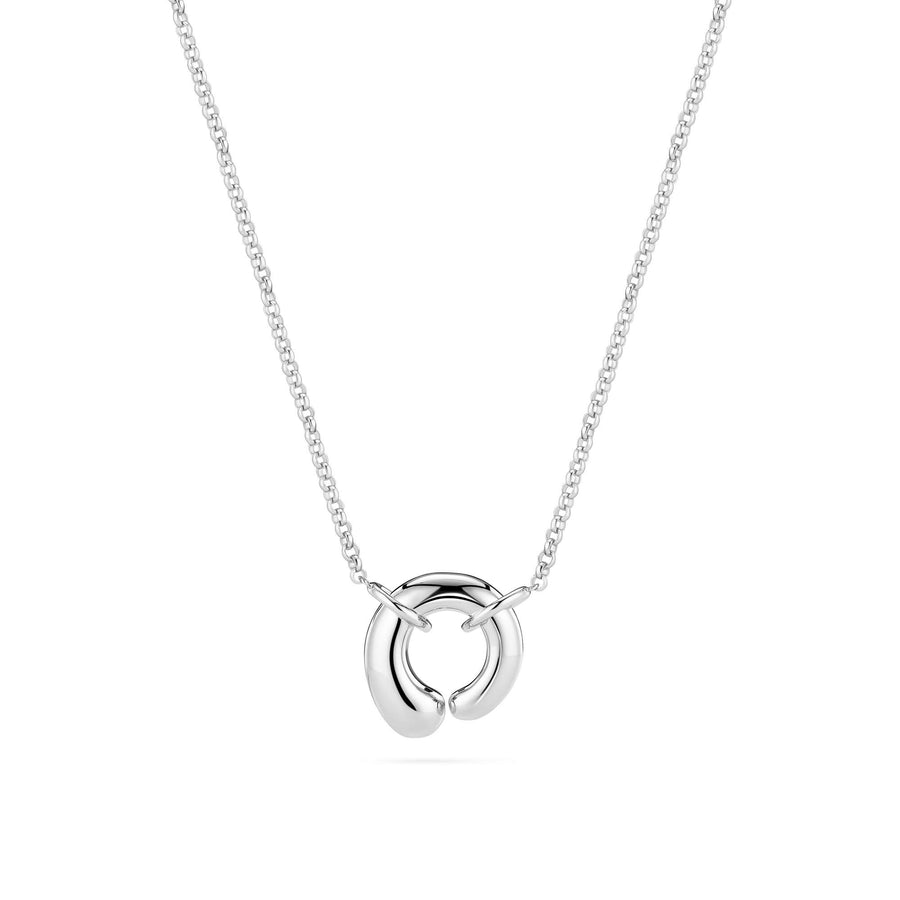 Sterling Silver Goccia Circolo Pianura Necklace SJ-N2586
