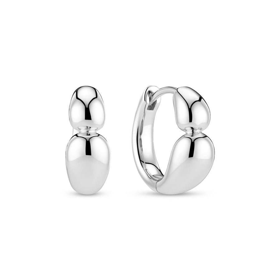 Sterling Silver Goccia Creolo Piccolo Pianura Earrings SJ-E2582