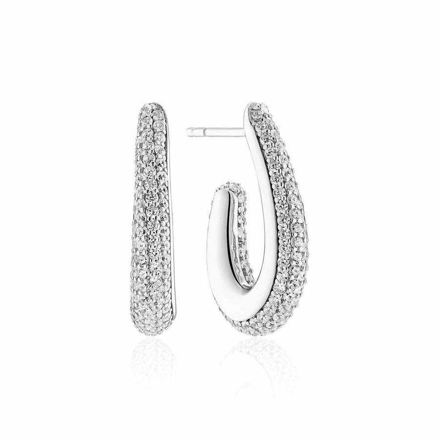 Sterling Silver Goccia Parvus Earrings  SJ-E2486-CZ
