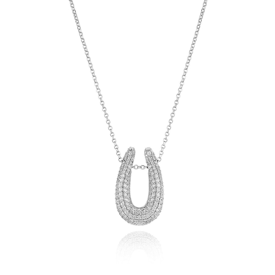 Sterling Silver Goccia Parvus Necklace SJ-N2486-CZ