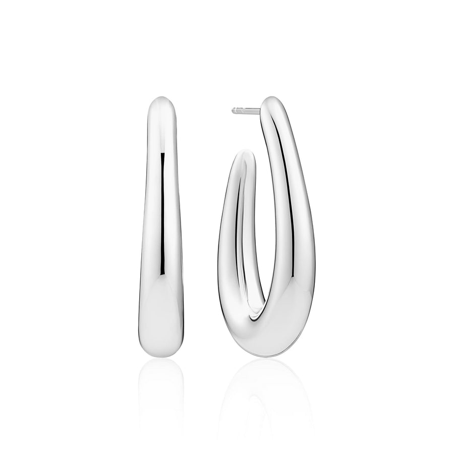 Sterling Silver Goccia Pianura Grande Earrings SJ-E2485
