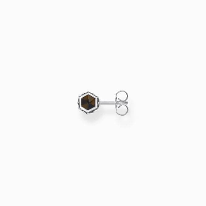 Sterling Silver Gold Blue Tigers Eye Single Earring H2282 - 826 - 1Thomas Sabo Sterling SilverH2282 - 826 - 1