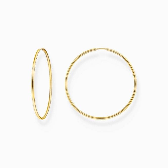 Sterling Silver Gold Plated Big Hoop Earrings CR729 - 413 - 39Thomas Sabo Sterling SilverCR729 - 413 - 39