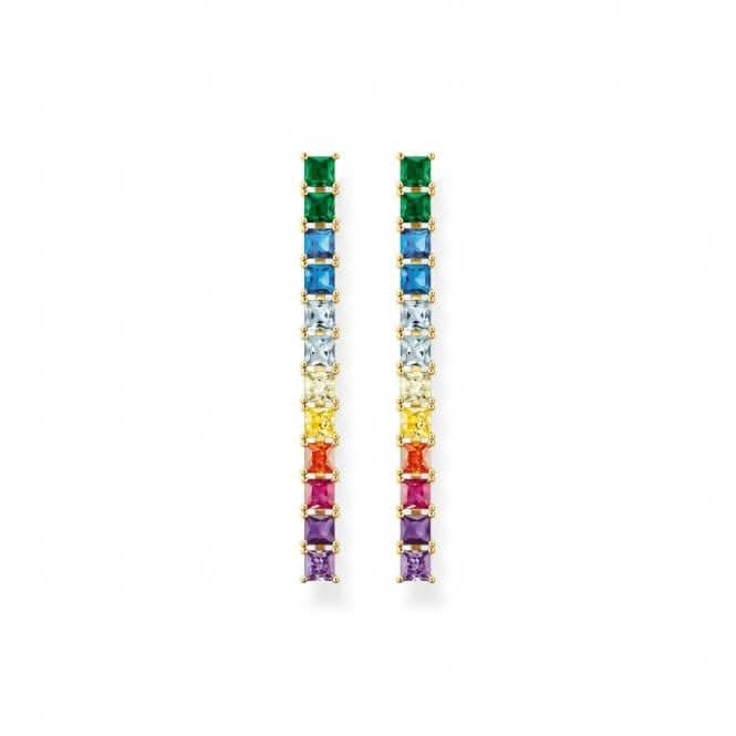 Sterling Silver Gold Plated Colourful Stones Earrings H2249 - 996 - 7Thomas Sabo Sterling SilverH2249 - 996 - 7