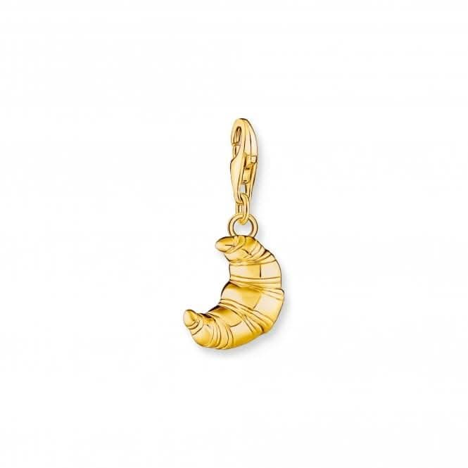 Sterling Silver Gold Plated Croissant Charm 2079-413-39
