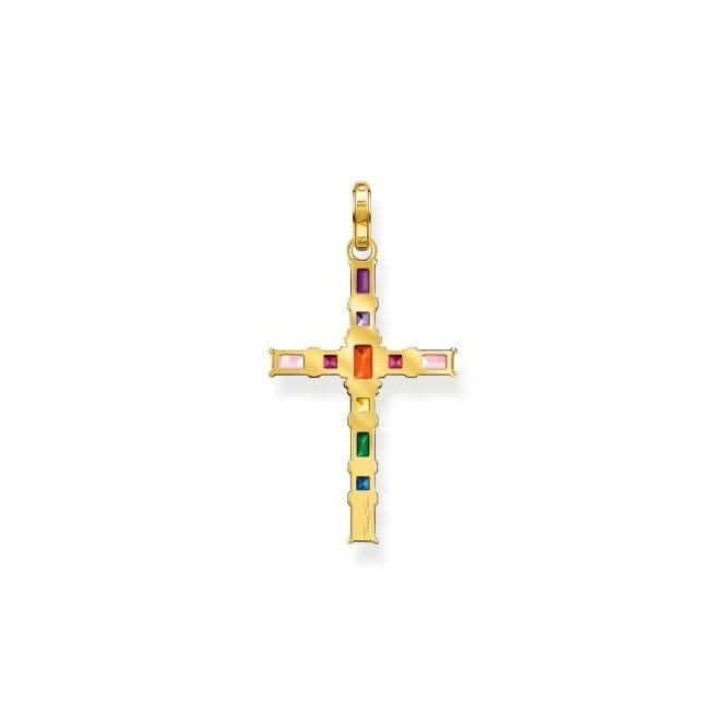 Sterling Silver Gold Plated Cross Colourful Stones Pendant PE939 - 996 - 7Thomas Sabo Sterling SilverPE939 - 996 - 7