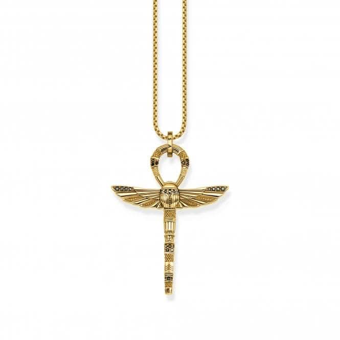 Sterling Silver Gold Plated Cross of Life Ankh with Scarab Pendant PE778 - 414 - 39Thomas Sabo Sterling SilverPE778 - 414 - 39