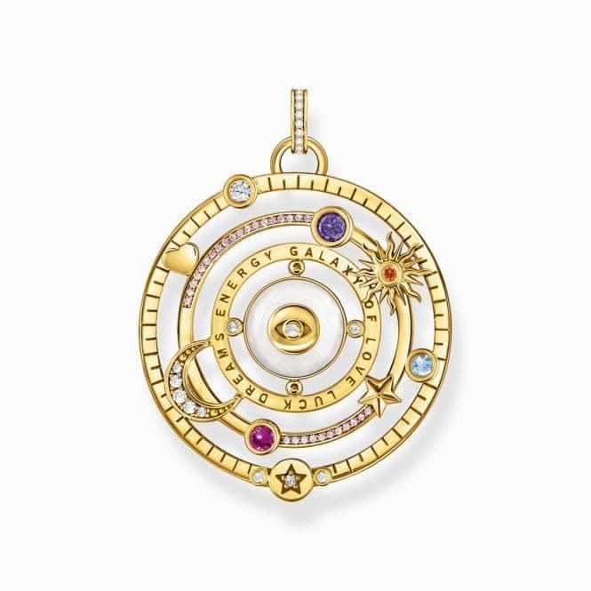 Sterling Silver Gold Plated Half-Ball Colourful Stones Pendant PE957-565-7