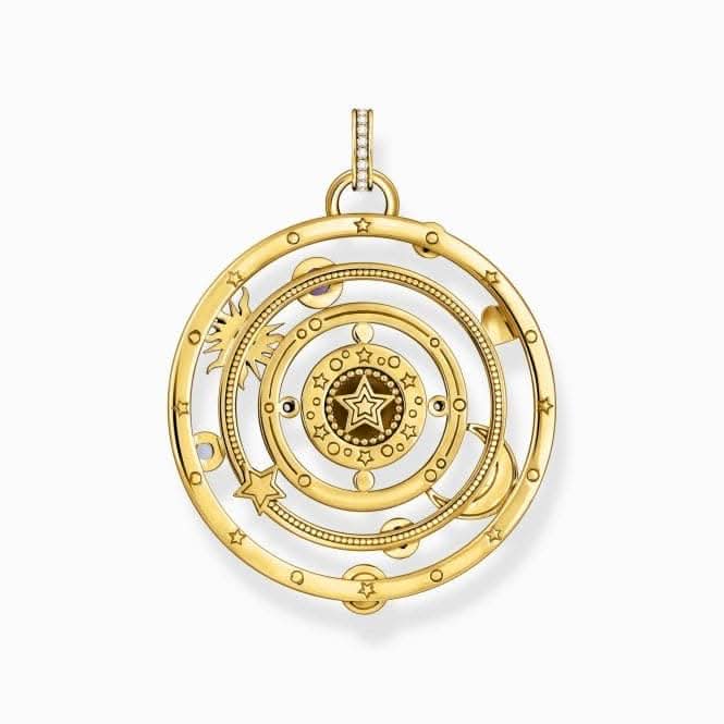 Sterling Silver Gold Plated Half-Ball Colourful Stones Pendant PE957-565-7