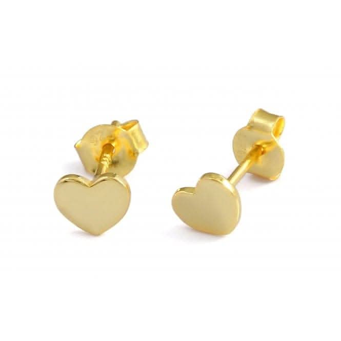 Sterling Silver Gold Plated Heart Stud EarringsEllie Rose LondonERLE054
