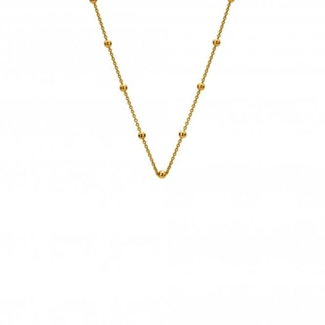Sterling Silver Gold Plated Intermittent Bead 24" Chain CH122EmozioniCH122