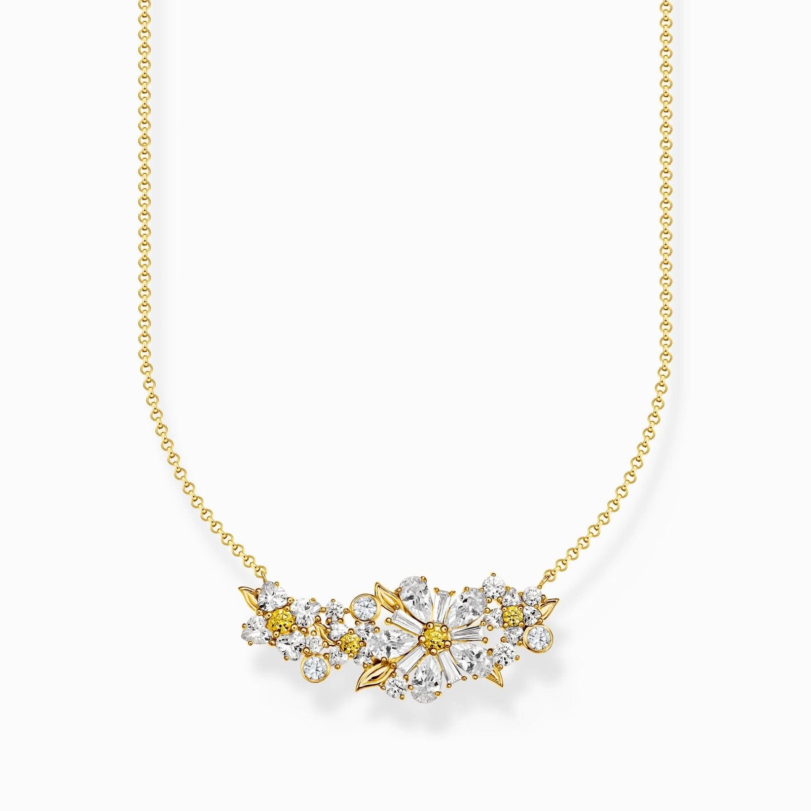 Sterling Silver Gold Plated Lovely Daisy Necklace KE2085 - 414 - 4Thomas Sabo Sterling SilverKE2085 - 414 - 4 - L45v