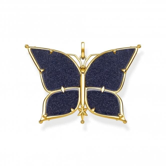 Sterling Silver Gold Plated Magic Stars Butterfly Pendant PE925-963-7