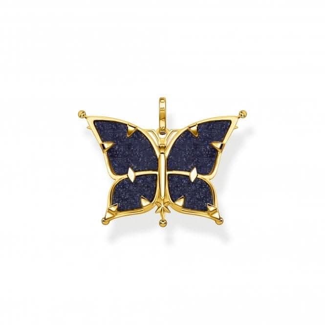 Sterling Silver Gold Plated Magic Stars Butterfly Pendant PE929-963-7