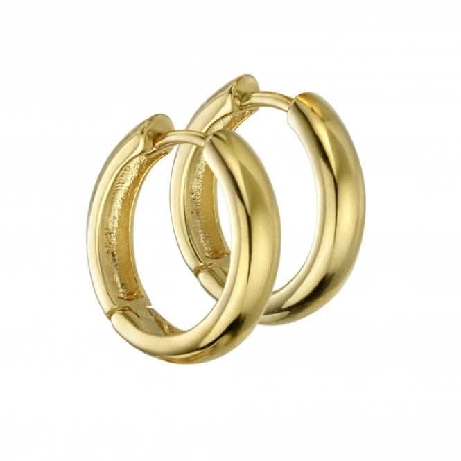 Sterling Silver Gold Plated Medium Hoop Earrings E5861