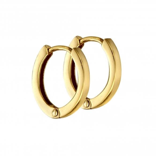 Sterling Silver Gold Plated Mini Flat Profile Hoop Earrings E5865
