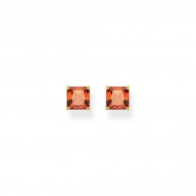 Sterling Silver Gold Plated Orange Stone Earrings H2174 - 472 - 8Thomas Sabo Sterling SilverH2174 - 472 - 8