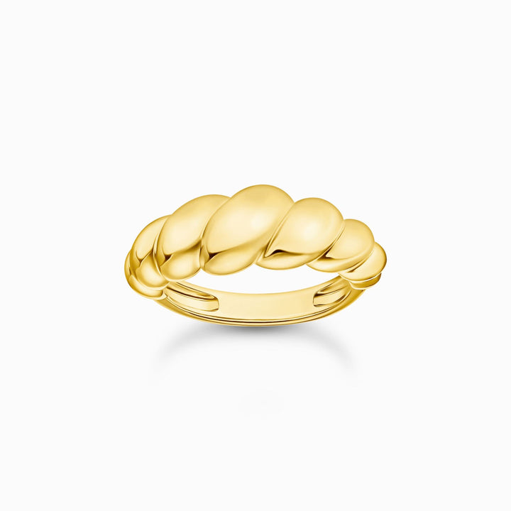 Sterling Silver Gold Plated Organic Shaped Ring TR2494 - 413 - 39Thomas Sabo Charm Club CharmingTR2494 - 413 - 39 - 50