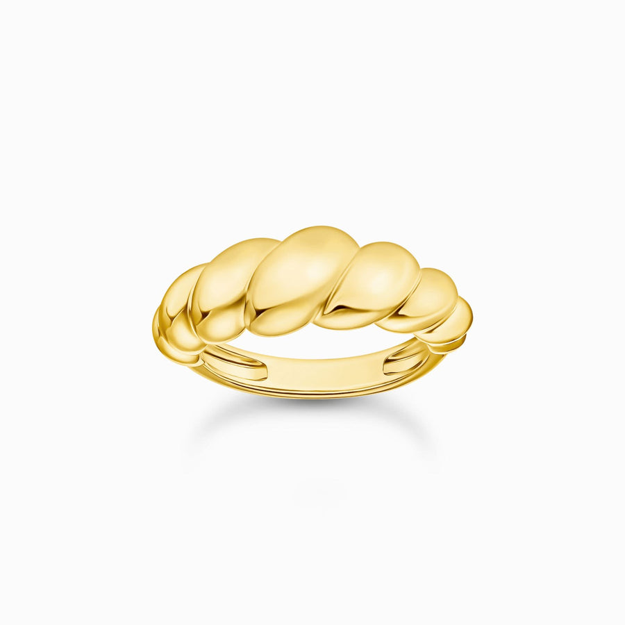 Sterling Silver Gold Plated Organic Shaped Ring TR2494-413-39