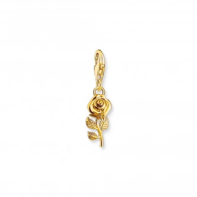 Sterling Silver Gold Plated Rose Charm 2077-413-39