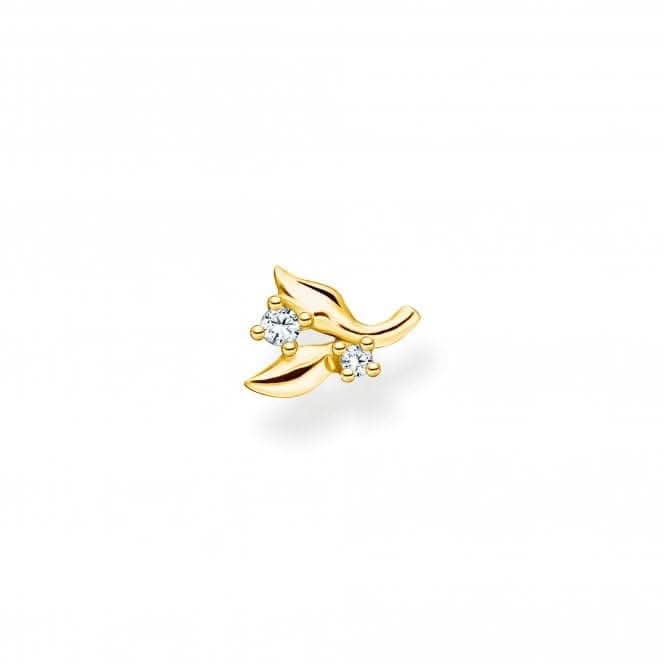 Sterling Silver Gold Plated Single Ear Stud H2222-414-14